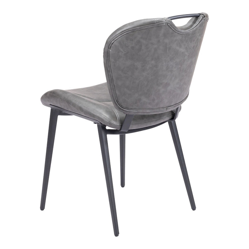 Set di 2 sedie da pranzo moderne in similpelle – Telaio in acciaio verniciato a polvere, capacità 158 kg, larghezza 48 cm