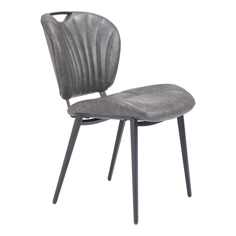 Set di 2 sedie da pranzo moderne in similpelle – Telaio in acciaio verniciato a polvere, capacità 158 kg, larghezza 48 cm