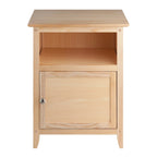 Tavolino d'appoggio e comodino moderno in legno massello – Finitura nera e naturale, 48 cm L x 38 cm P x 63,5 cm H