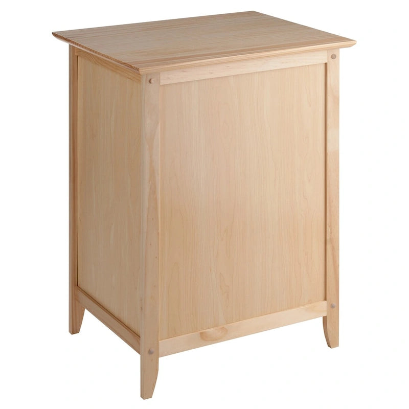 Tavolino d'appoggio e comodino moderno in legno massello – Finitura nera e naturale, 48 cm L x 38 cm P x 63,5 cm H