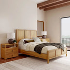 Letto a pannelli Queen Size – Legno massello e impiallacciatura, testiera Shaker a 3 pannelli, 360 kg