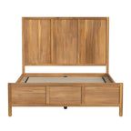 Letto a pannelli Queen Size – Legno massello e impiallacciatura, testiera Shaker a 3 pannelli, 360 kg