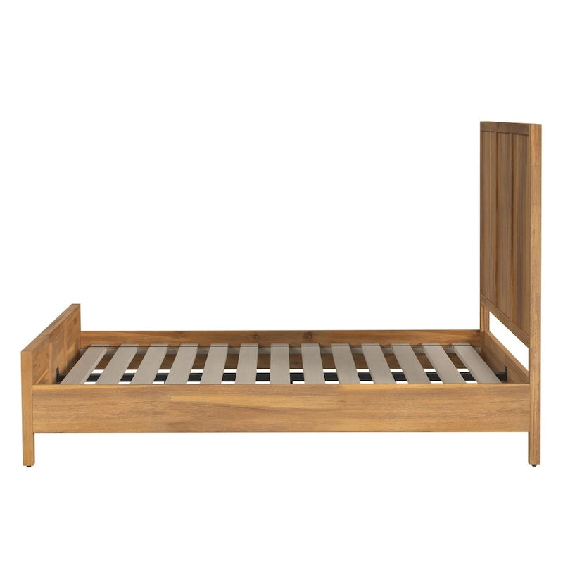 Letto a pannelli Queen Size – Legno massello e impiallacciatura, testiera Shaker a 3 pannelli, 360 kg