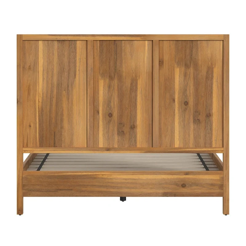 Letto a pannelli Queen Size – Legno massello e impiallacciatura, testiera Shaker a 3 pannelli, 360 kg