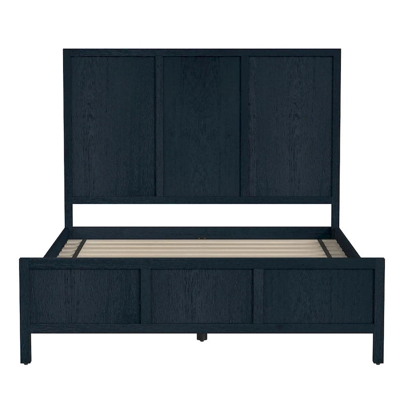Letto a pannelli Queen Size – Legno massello e impiallacciatura, testiera Shaker a 3 pannelli, 360 kg