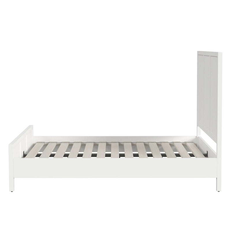 Letto a pannelli Queen Size – Legno massello e impiallacciatura, testiera Shaker a 3 pannelli, 360 kg