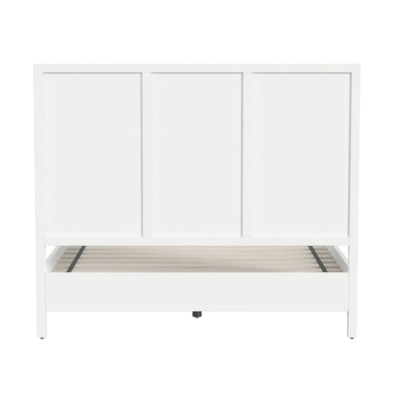 Letto a pannelli Queen Size – Legno massello e impiallacciatura, testiera Shaker a 3 pannelli, 360 kg
