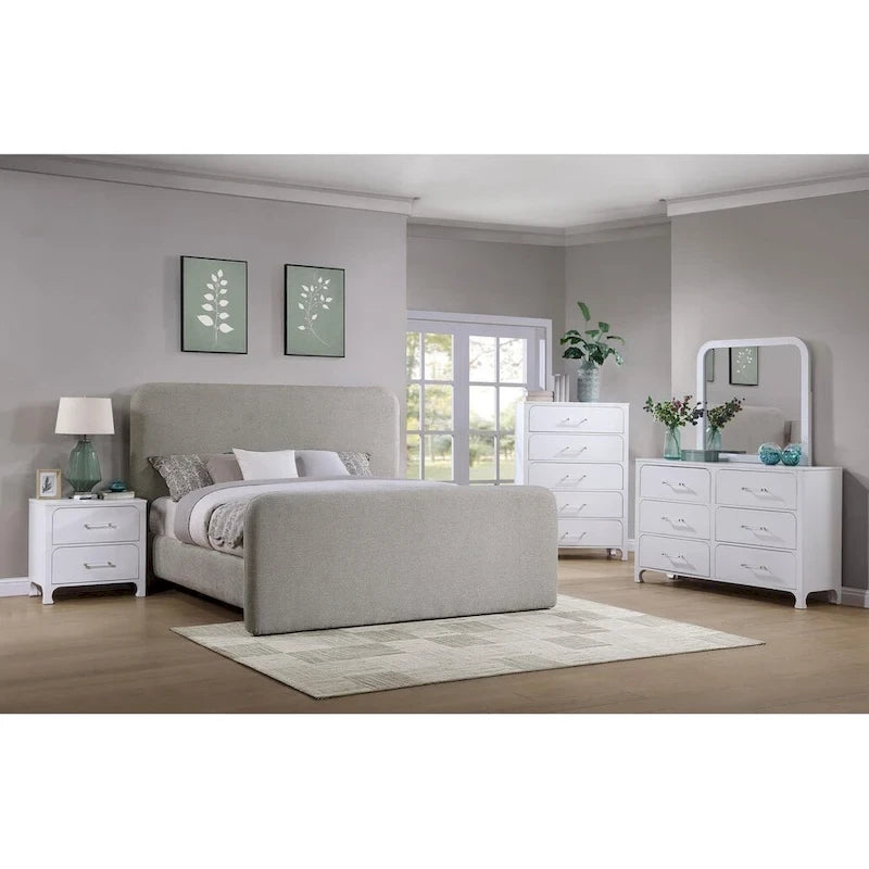 Letto a piattaforma imbottito Kendra Grey