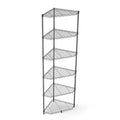 Scaffale a 6 ripiani resistente per angolo, autoportante, per esposizione e stoccaggio