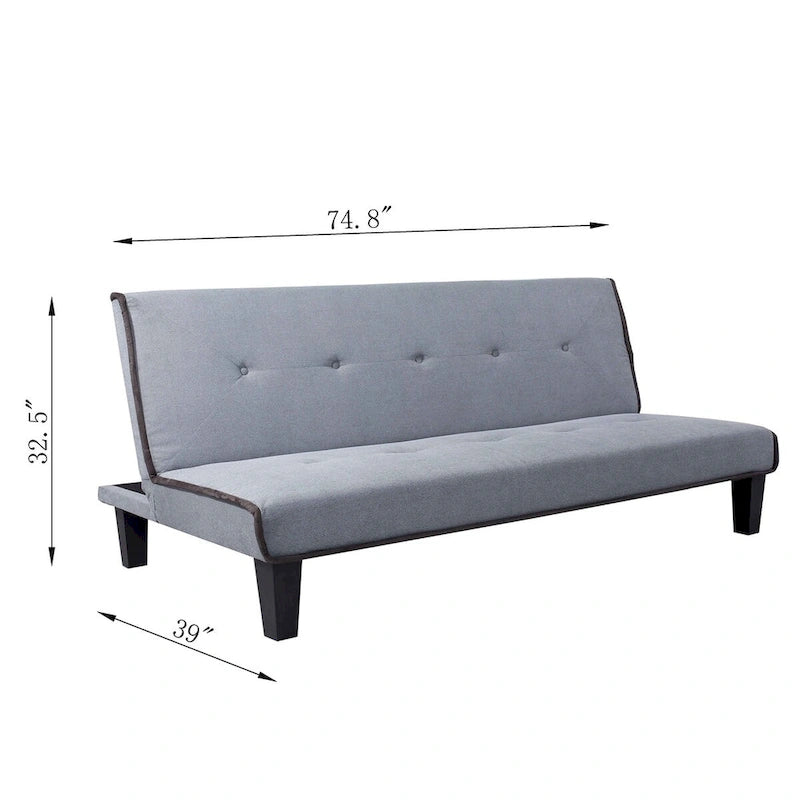 Divano Letto Convertibile con Materasso – Legno Massello e Compensato, Capacità 158 kg