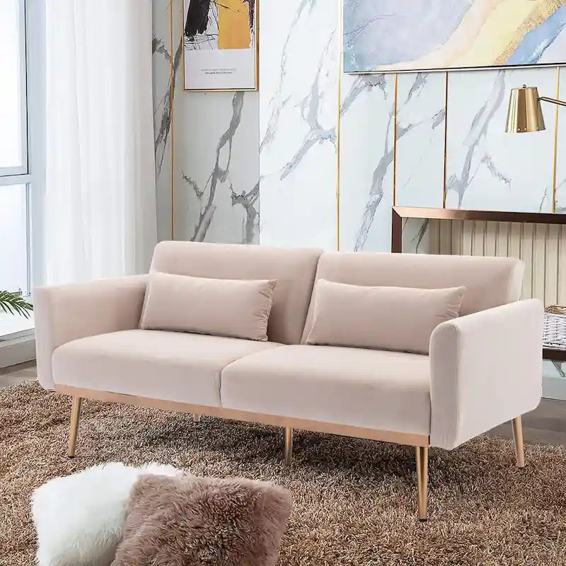 Divano Letto Convertibile con Materasso – Legno Massello e Compensato, Capacità 158 kg