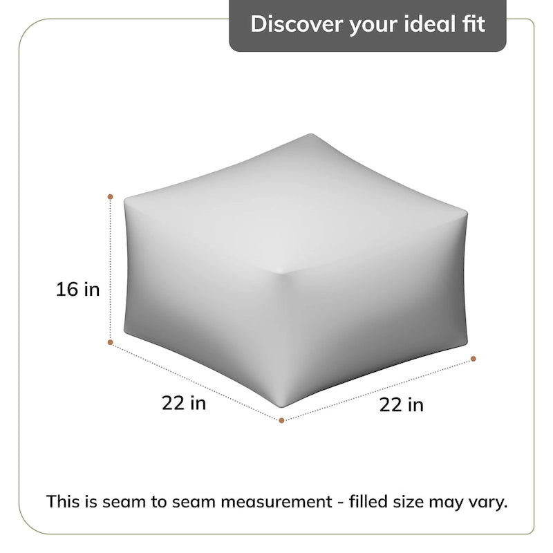Pouf ottomano quadrato marrone Jani Rhombus 22 pollici - Poggiapiedi fatto a mano per soggiorno, camera da letto, cameretta, stanza dei bambini