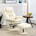 Poltrona reclinabile girevole Lounge color bianco crema