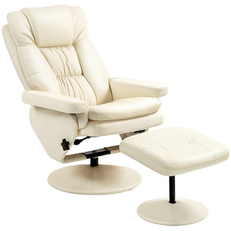 Poltrona reclinabile girevole Lounge color bianco crema