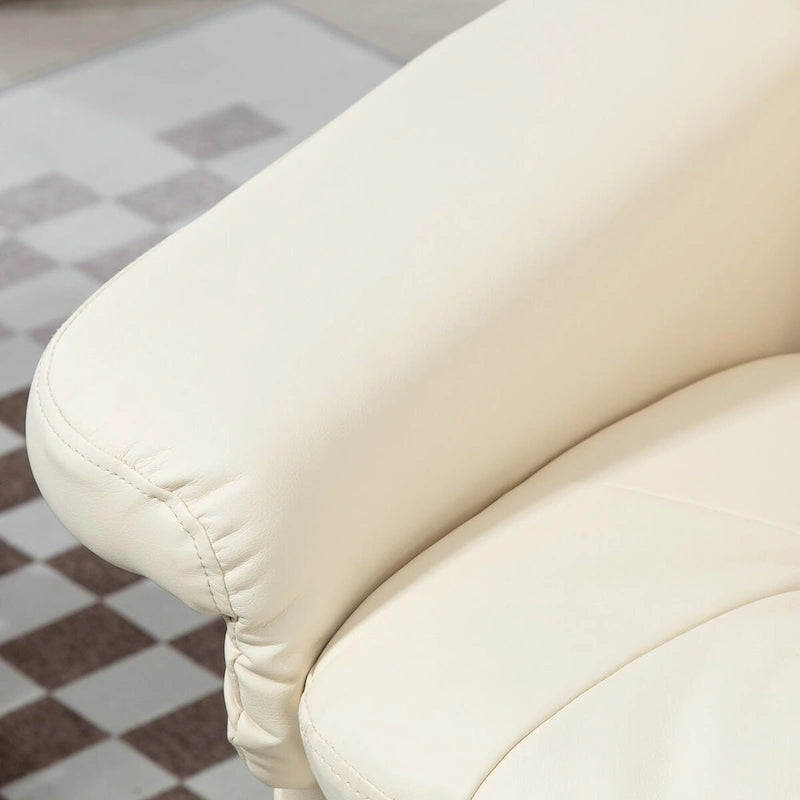 Poltrona reclinabile girevole Lounge color bianco crema