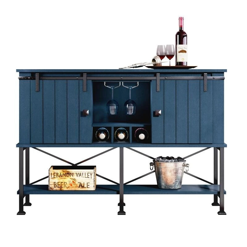 Cantinetta Vino da 52 Pollici con Anta Scorrevole e Ripiani Regolabili - 52 L x 38 P x 15,5 H