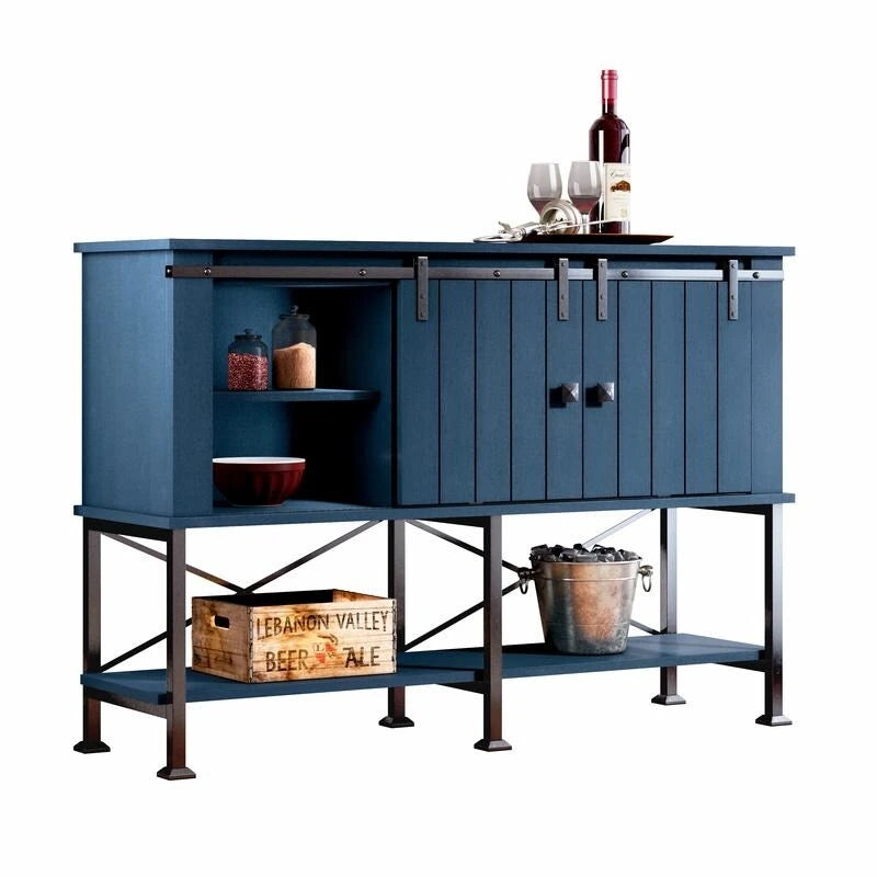 Cantinetta Vino da 52 Pollici con Anta Scorrevole e Ripiani Regolabili - 52 L x 38 P x 15,5 H