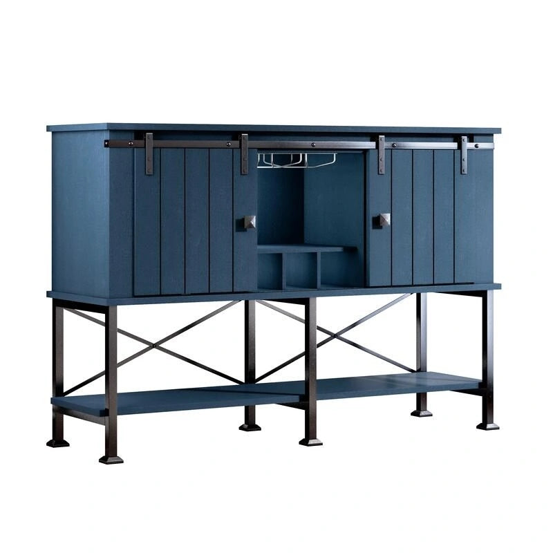 Cantinetta Vino da 52 Pollici con Anta Scorrevole e Ripiani Regolabili - 52 L x 38 P x 15,5 H