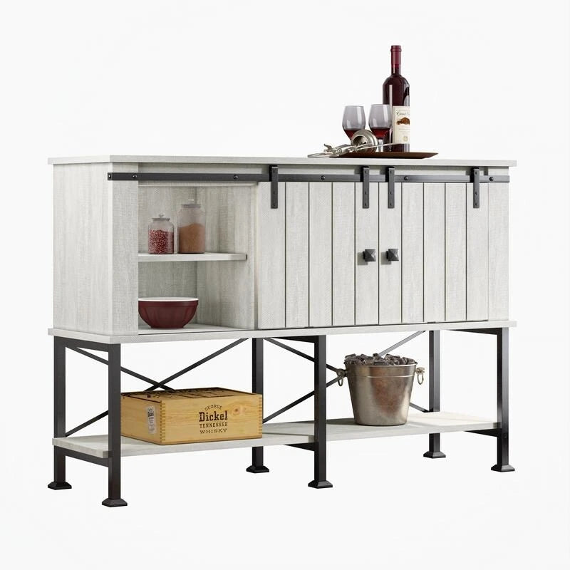 Cantinetta Vino da 52 Pollici con Anta Scorrevole e Ripiani Regolabili - 52 L x 38 P x 15,5 H