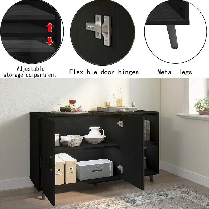 Madia da Cucina con 2 Ante e 2 Ripiani - 15P x 41,7L x 32,6A