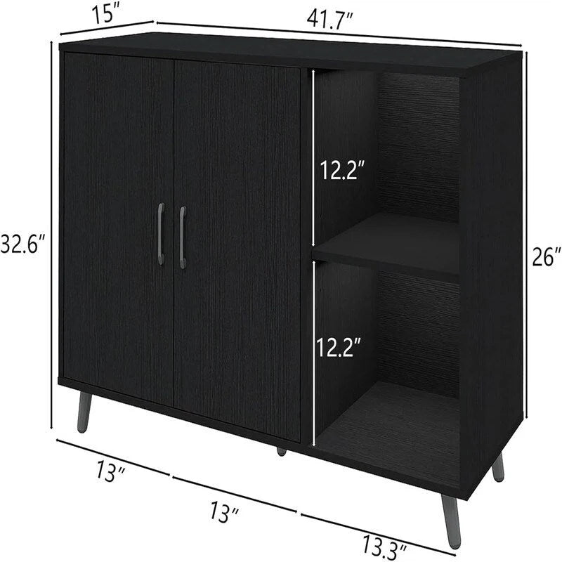 Madia da Cucina con 2 Ante e 2 Ripiani - 15P x 41,7L x 32,6A