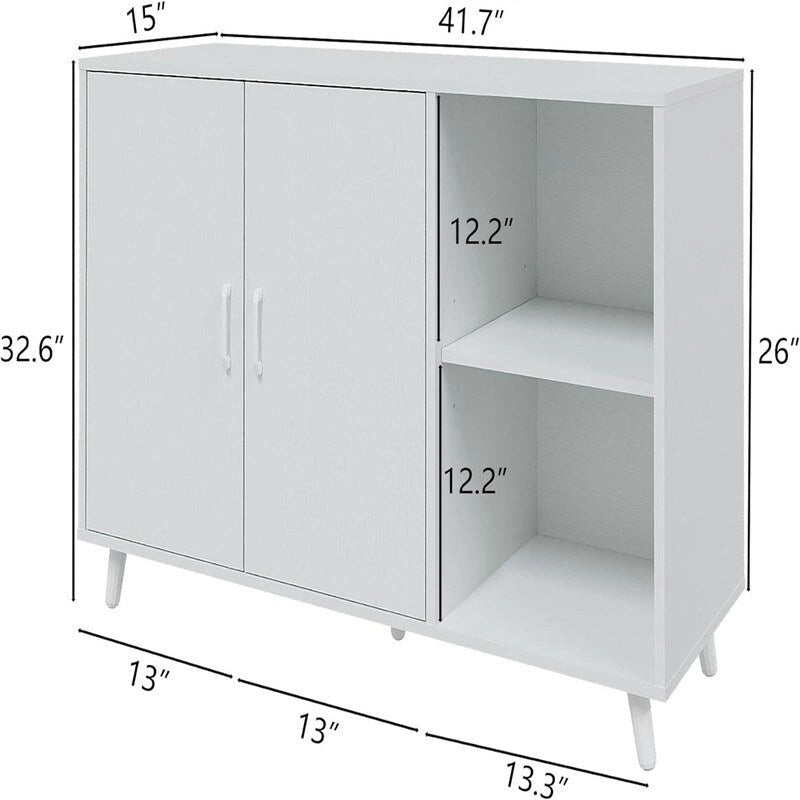 Madia da Cucina con 2 Ante e 2 Ripiani - 15P x 41,7L x 32,6A