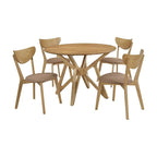 Set da pranzo Carson in legno massello di noce chiaro, 5 pezzi