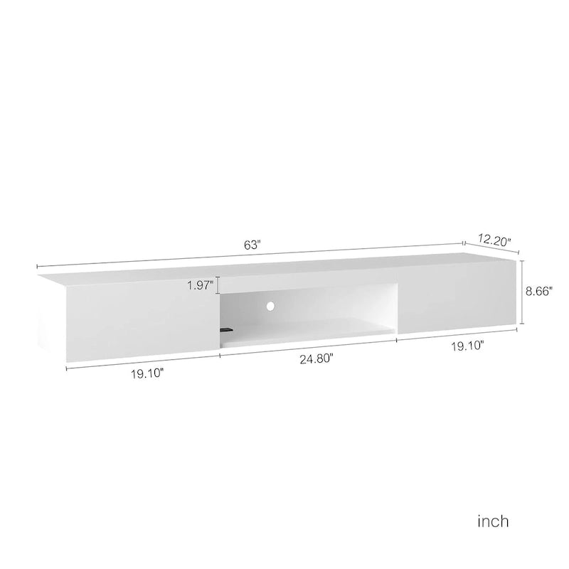 Mobile TV galleggiante a parete con illuminazione LED a 16 colori