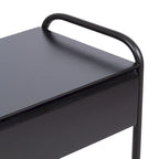 Tavolino Laterale Stretto – 48x23x66 cm, Struttura in Metallo Nero, Tavolino d'Appoggio Accent Minimalista