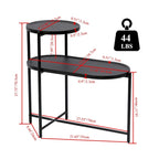 Tavolino rotondo moderno a 2 ripiani con scaffale in legno