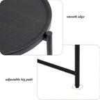 Tavolino rotondo moderno a 2 ripiani con scaffale in legno