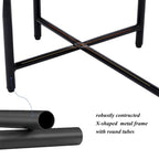 Tavolino rotondo moderno a 2 ripiani con scaffale in legno