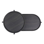 Tavolino rotondo moderno a 2 ripiani con scaffale in legno