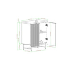Consolle contenitore moderna in stile scandinavo con ante a lamelle per soggiorno, camera da letto e ufficio - Rovere Coastal
