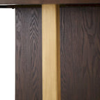 Tavolo da pranzo rotondo da 54 pollici – Hevea color espresso, design con intarsio a X, barre in metallo dorato