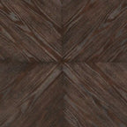 Tavolo da pranzo rotondo da 54 pollici – Hevea color espresso, design con intarsio a X, barre in metallo dorato