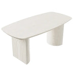 Ampio tavolo da pranzo per 6 persone – Legno ingegnerizzato, gambe a colonna curve, 180 cm L