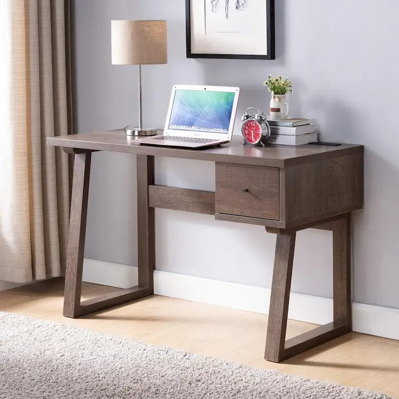 Scrivania in legno marrone stile Mid-Century con cassetto per Home Office
