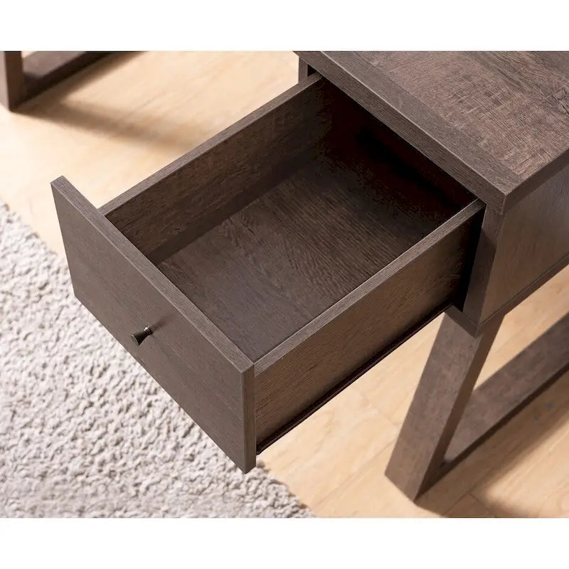 Scrivania in legno marrone stile Mid-Century con cassetto per Home Office