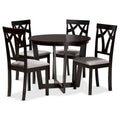 Set da pranzo Telma moderno e contemporaneo da 5 pezzi in legno - Grigio/Marrone scuro
