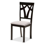 Set da pranzo Telma moderno e contemporaneo da 5 pezzi in legno - Grigio/Marrone scuro