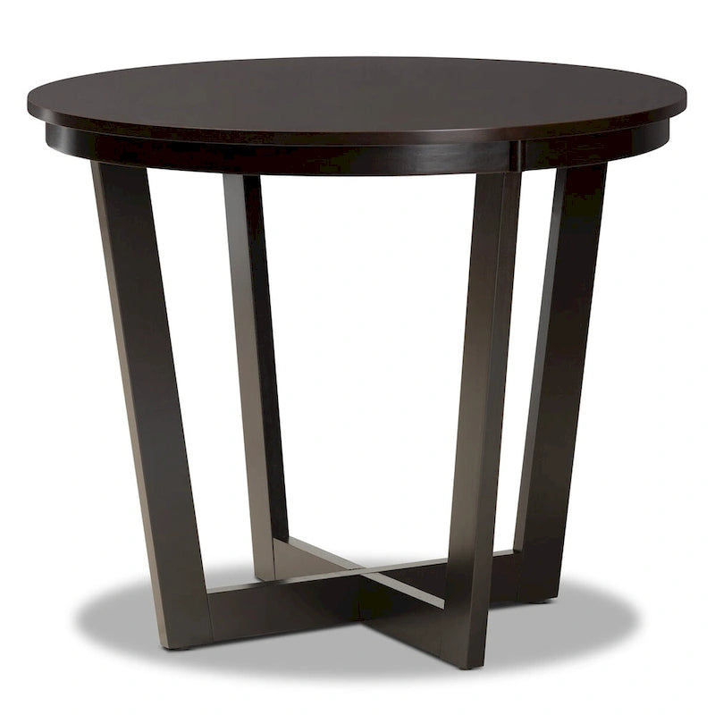 Set da pranzo Telma moderno e contemporaneo da 5 pezzi in legno - Grigio/Marrone scuro