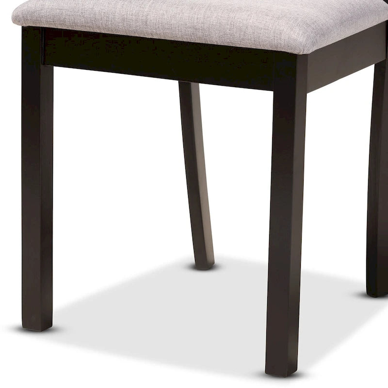 Set da pranzo Telma moderno e contemporaneo da 5 pezzi in legno - Grigio/Marrone scuro