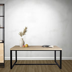Tavolino da caffè in stile costiero moderno con piano in legno naturale, tavolo centrale per soggiorno boho