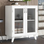 Mobile bagno moderno in legno con 2 ante in vetro e ripiano regolabile