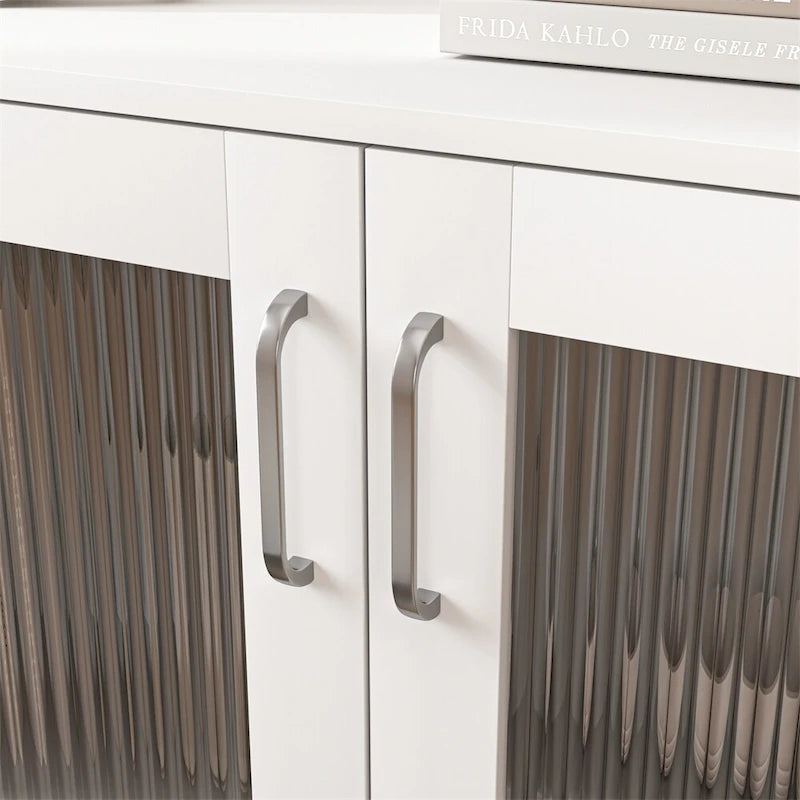 Mobile bagno moderno in legno con 2 ante in vetro e ripiano regolabile