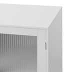Mobile bagno moderno in legno con 2 ante in vetro e ripiano regolabile