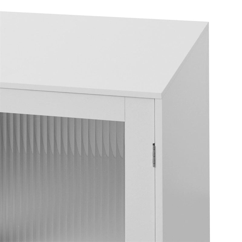 Mobile bagno moderno in legno con 2 ante in vetro e ripiano regolabile