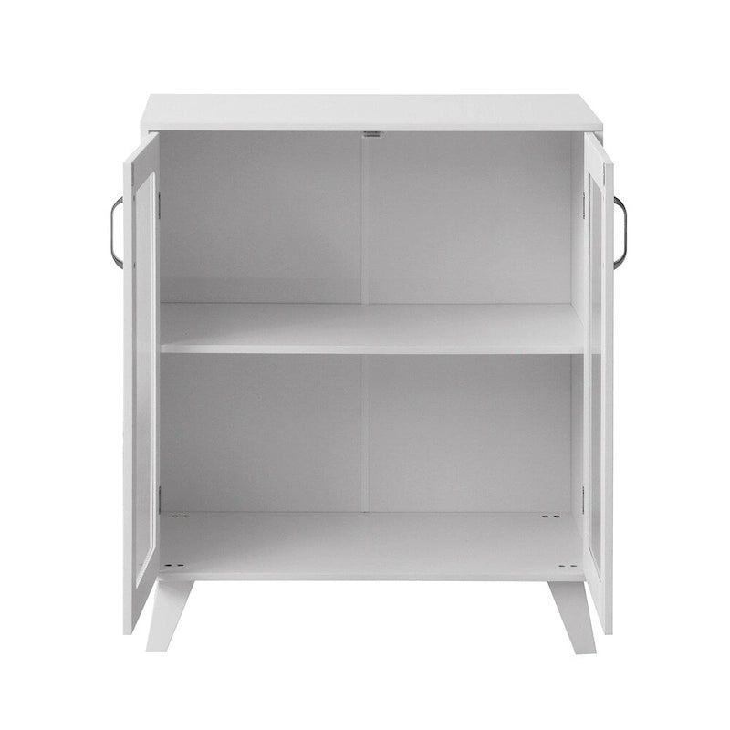 Mobile bagno moderno in legno con 2 ante in vetro e ripiano regolabile