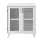 Mobile bagno moderno in legno con 2 ante in vetro e ripiano regolabile